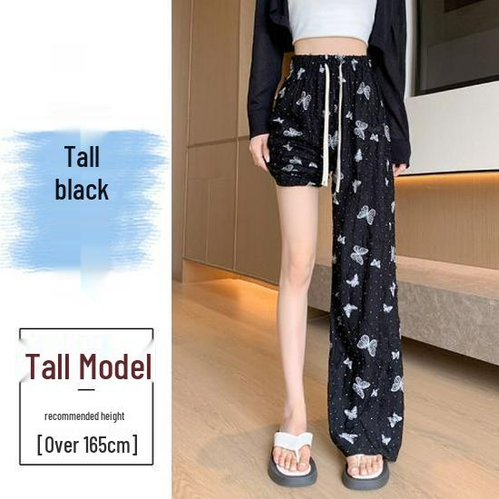 Women s High-Waisted Butterfly Print Ripped Wide-Leg Pants - Summer 2026 Collection 2XL 135-145 lbs