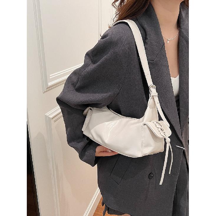 Cross-Border Korean Version Niche Design Underarm Bag 2025 New Women's Fashion Versatile Double Pocket Large Capacity Shoulder Bag