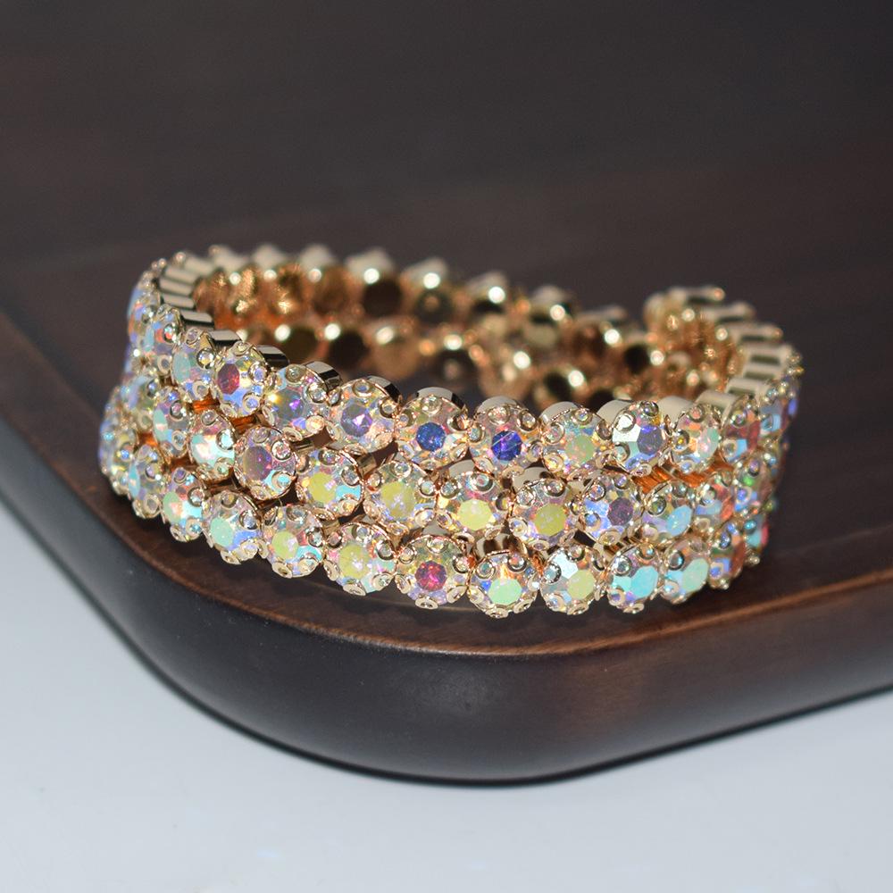 

Новый свадебный браслет на руку из страз AB, сценическое хрустальное украшение