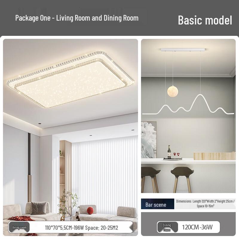 UOSU Crystal Ceiling Lamp with Full Spectrum Eye Protection