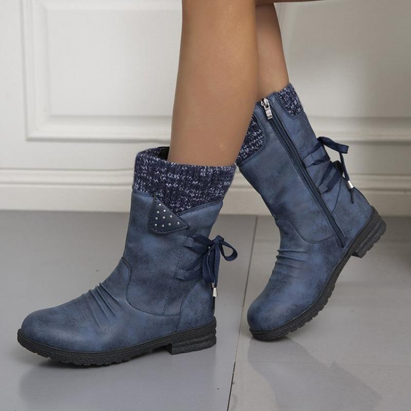 Große Größe kurze Stiefel Damenmode Oberbekleidung Martin Stiefel Damen einfarbig niedrig-absatz kurze Stiefel Damen