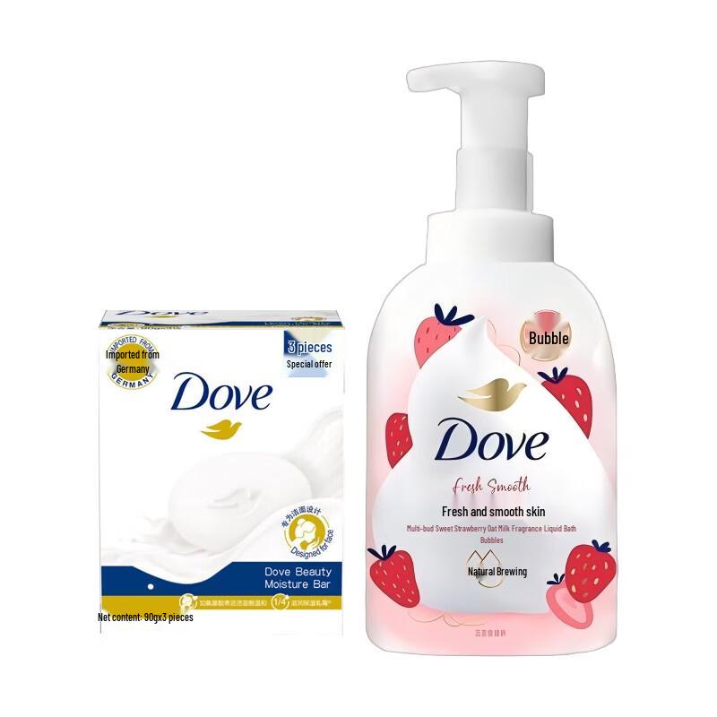 

Dove Sweet Strawberry Oatmeal Bath Bubble & Soap Set