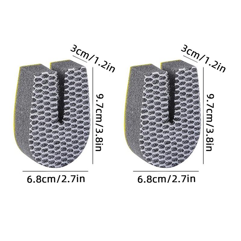 2/4pcs U-shaped Sponge Cleaning Brush Multi-functional Double-sided Dishwashing Sponge Wiping Scouring Pad Kitchen Cleaning Tool