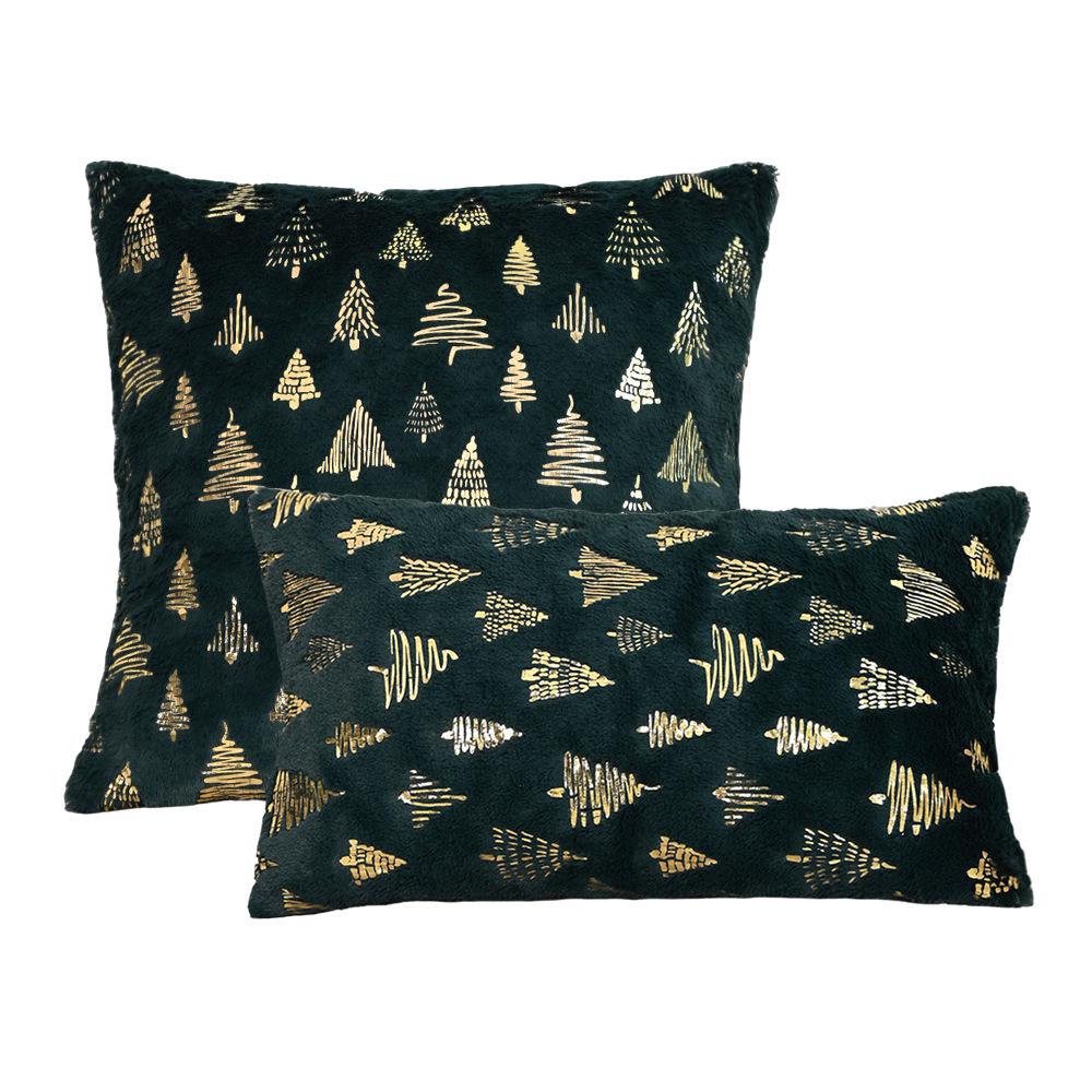 Gold Stamped Christmas Plush Pillow Cover for Living Room, Sofa, Bed, or Bay Window.
