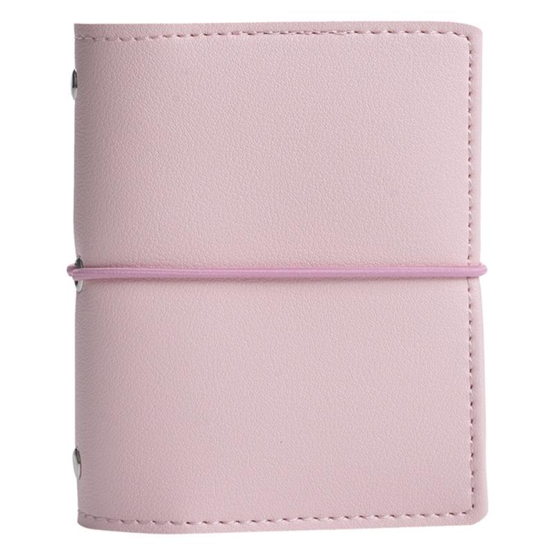 Nachfüllbares 5-Loch-Notizbuch mit 50 Blatt Nachfüllpapier 12,3x9,8CM Leder 5 Ringe Binderhüllen mit Innentasche