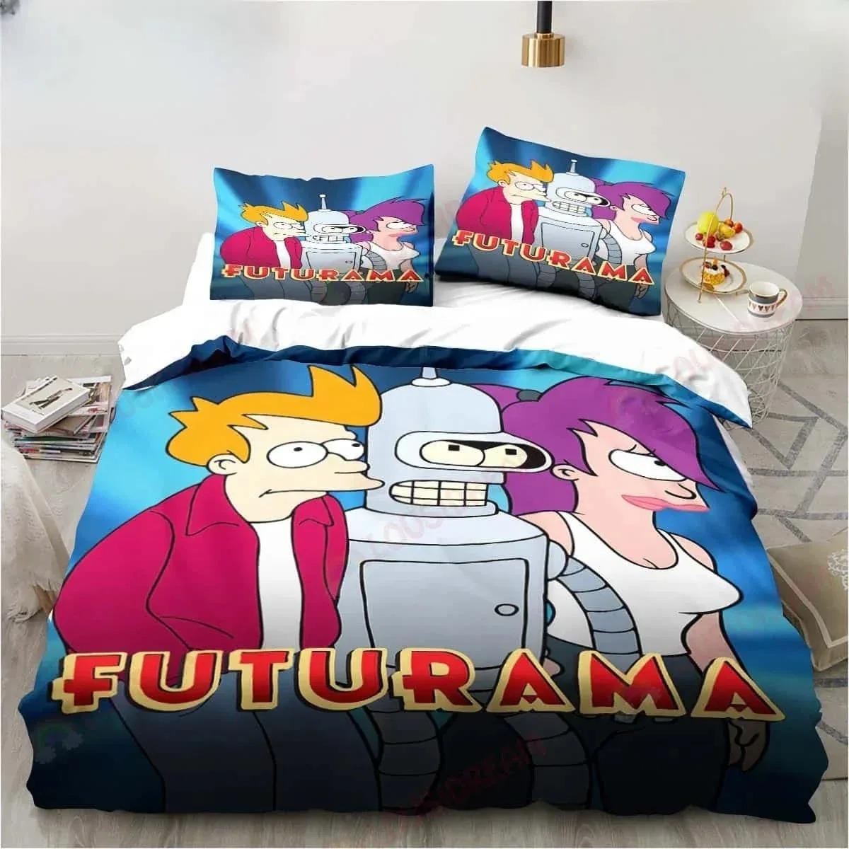 Cartoon Futuramas Bender Poster Bedding Set Sheet King Twin Double Child Bedding Set Mircofiber or Polyester Duvet Cover Set