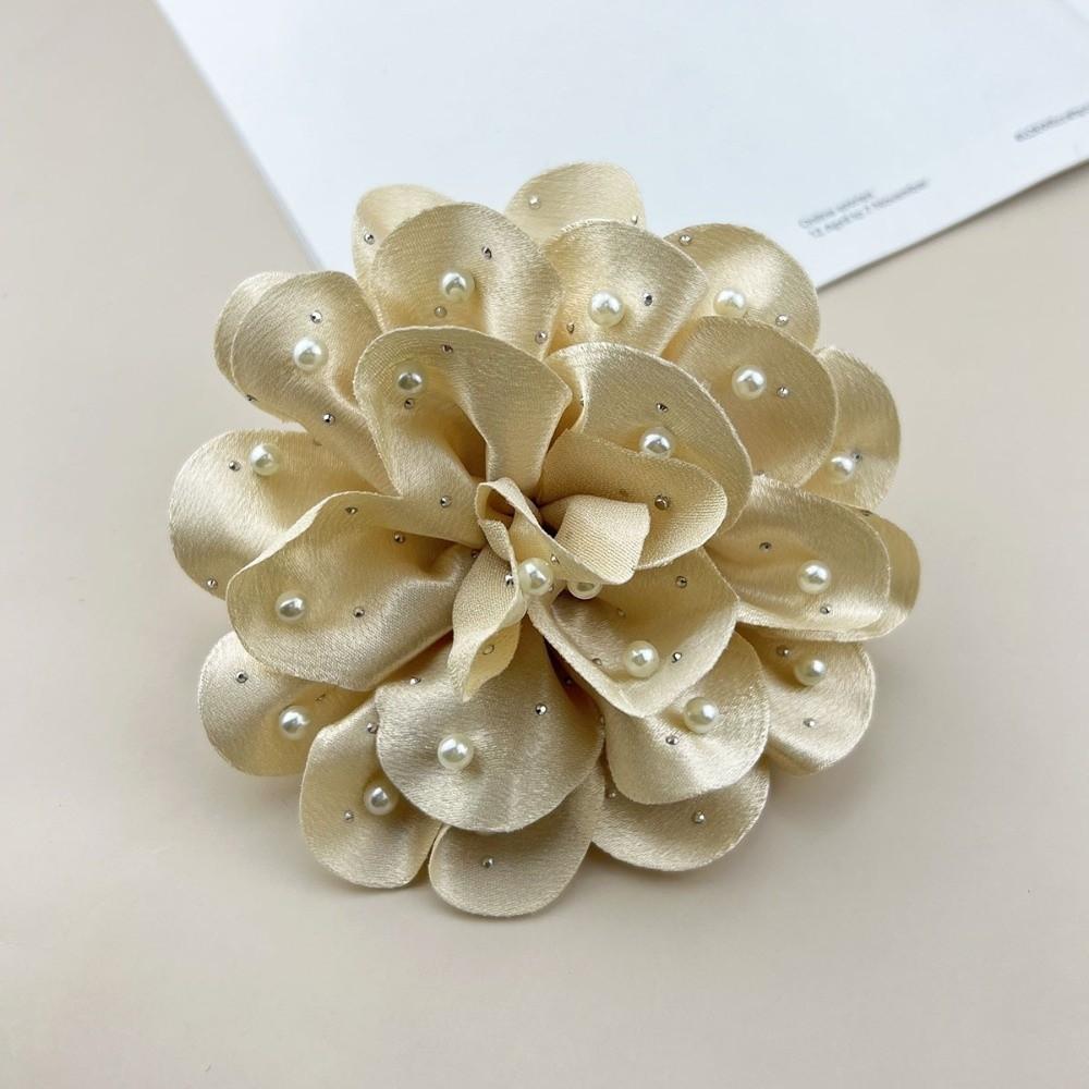 Elegant Fabric Flower Brooch 13cm Size Pearl Badge Corsage New Brooch Pin Clothing Accessories