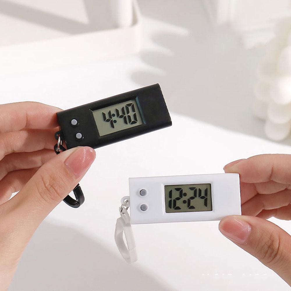 Digital Clock Student Mini Electronic Clock Keychain Electronic Triangle Watch Digital Table Time Display Clock Hanging Keychain