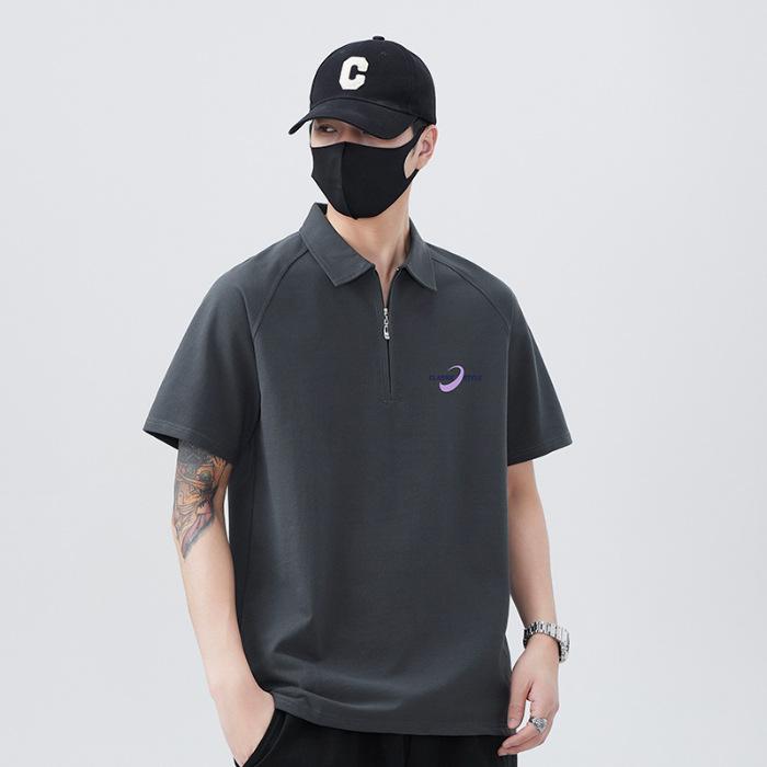 

Новый летний мужской топ с коротким рукавом, тонкая футболка с коротким рукавом, рубашка-поло с лацканами 3XL