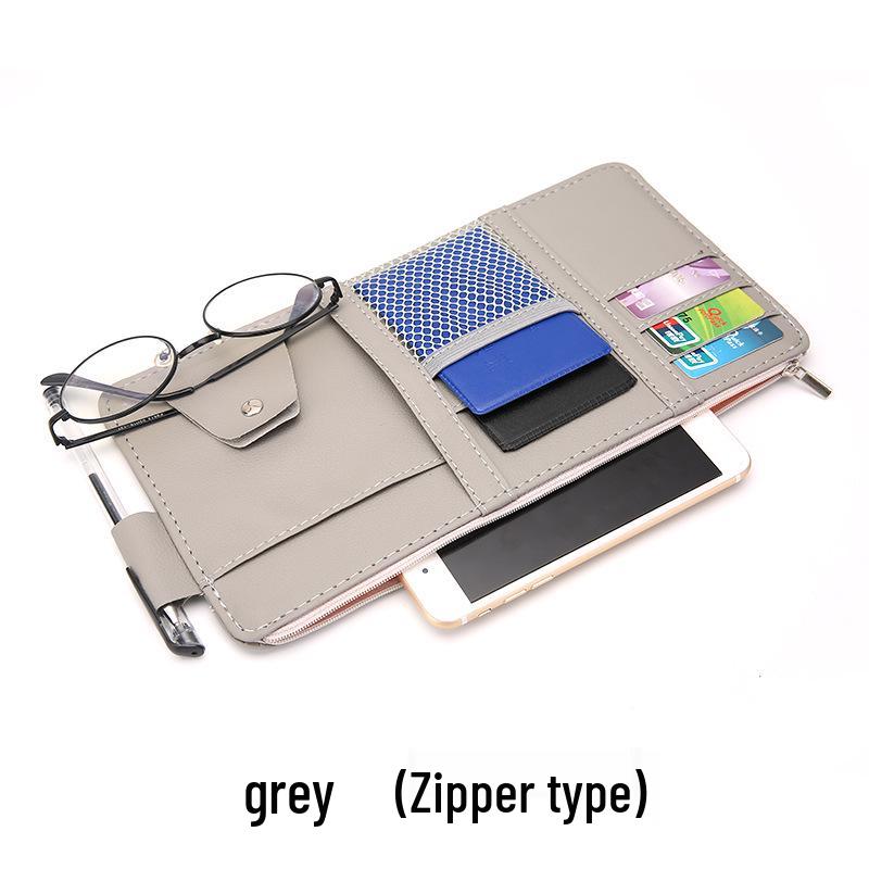 

Органайзер для автомобильного солнцезащитного козырька: Многофункциональный держатель для карт и документов с зажимом для очков