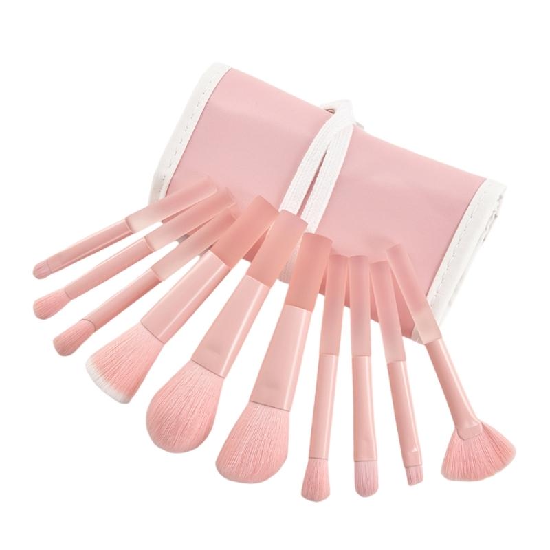 10 Pcs Travel Brush Set Makeup Brush Set with Storage Bag Cosmetic Brush Set Make Up Supplies  for Eyeshadow Eyelashes