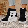 Sneakers Women New High Top Platform Casual Wedges Sneakers Autumn Winter Female Black Internal Increase Vulcanize Women Shoes