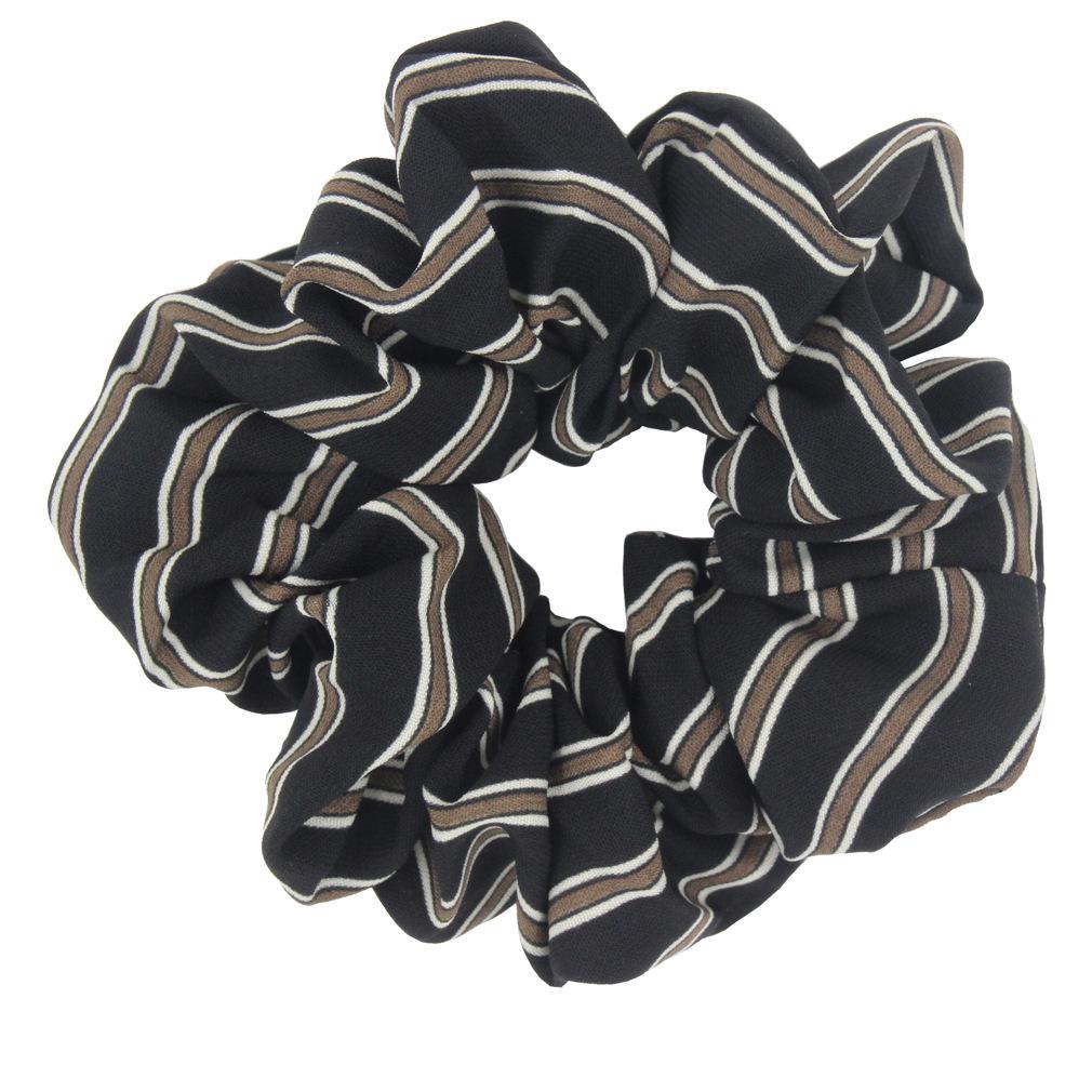 Chiffon Two-Color Striped High Elastic Women's Hair Tie