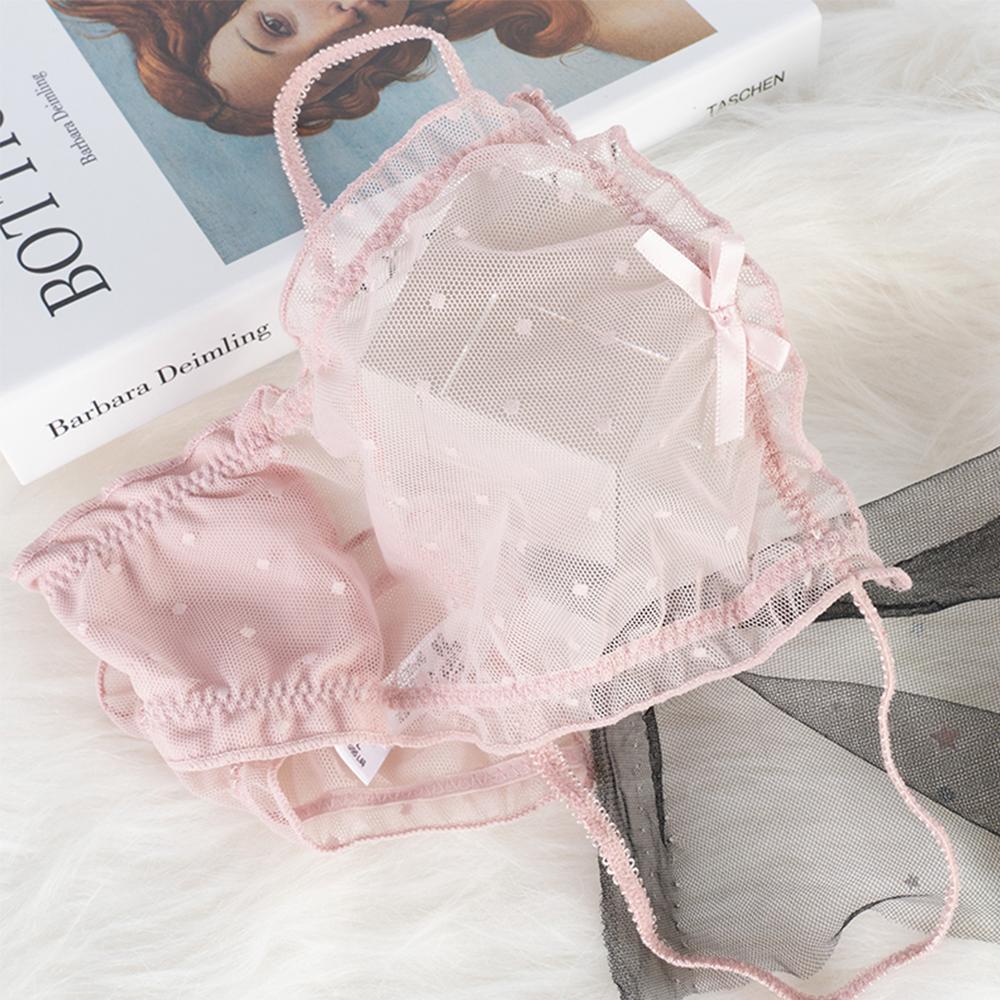 Underpants Women's Transparent Hollow Out Sexy Briefs Dots Panties Lace Thong Mesh Panties G String