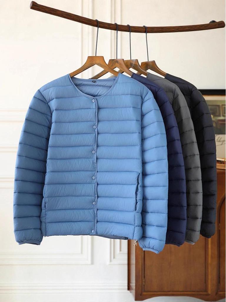 Herren Baumwolljacke ohne Kragen: Leichte, Warme, Lässige Oberbekleidung für Herbst/Winter