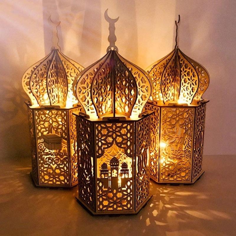 Ramadan Lamp LED Lights Decoration Muslim Party Lighting DIY Eid Mubarak Ramadan Lamp Room Decoration(no Battery)