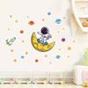 Astronaut Moon Skateboard Self-Adhesive Waterproof Room Living Room Bedroom Wall Cartoon Sticker