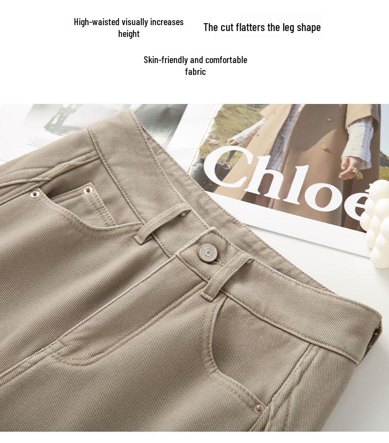 Korean-Style High Waist Slimming Casual Jeans for Women - Spring/Autumn 2026