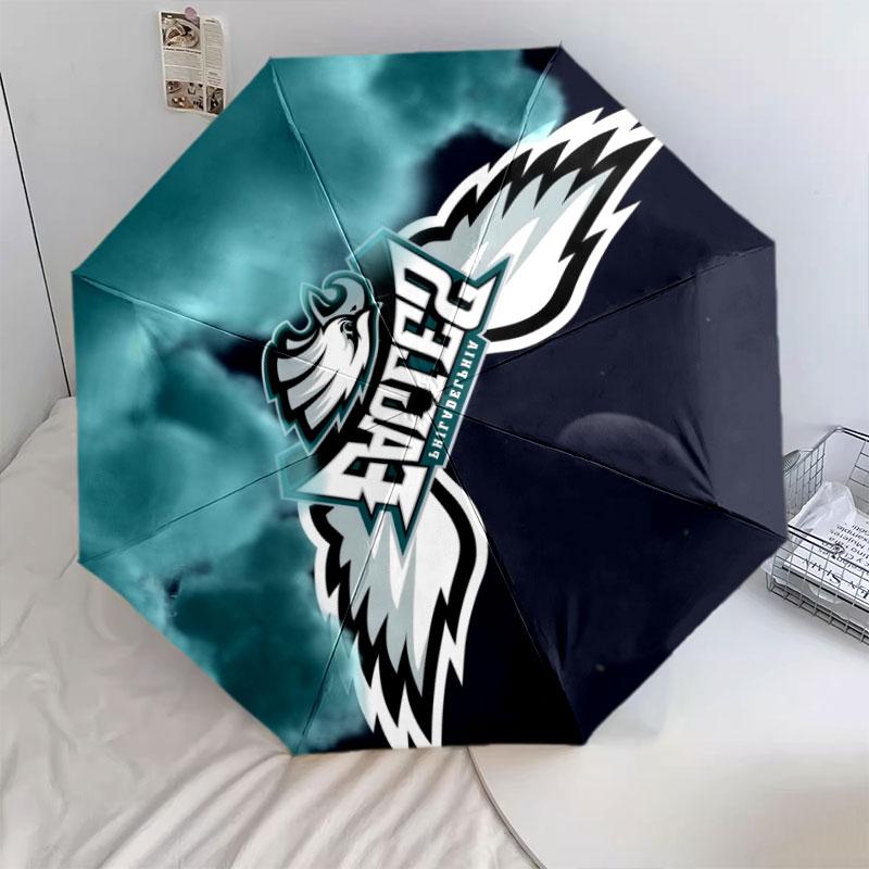 PHI Eagles pattern, automatic folding umbrella, portable and foldable design, 8 ribs, a Christmas or birthday gift.