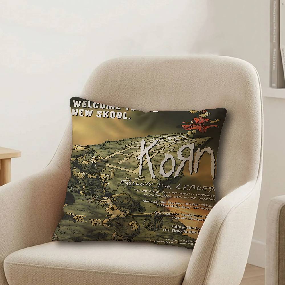 Metal Rock Band KKorn Cushion Cover Inches Farmhouse Decor Home Throw Pillow Covers for Couch Decorations