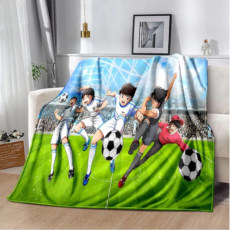 Anime Captain Tsubasa Soccer Cartoon Blanket,Soft Throw Blanket for Home Bedroom Bed Sofa Picnic Travel Office Cover Blanket Kid