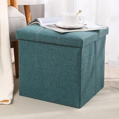 Storage Stool Multi-functional Foldable Large Capacity Waterproof Fabric Bedroom Bench Foot Rest Stool with Padded Seat Sundries Organization Pouf