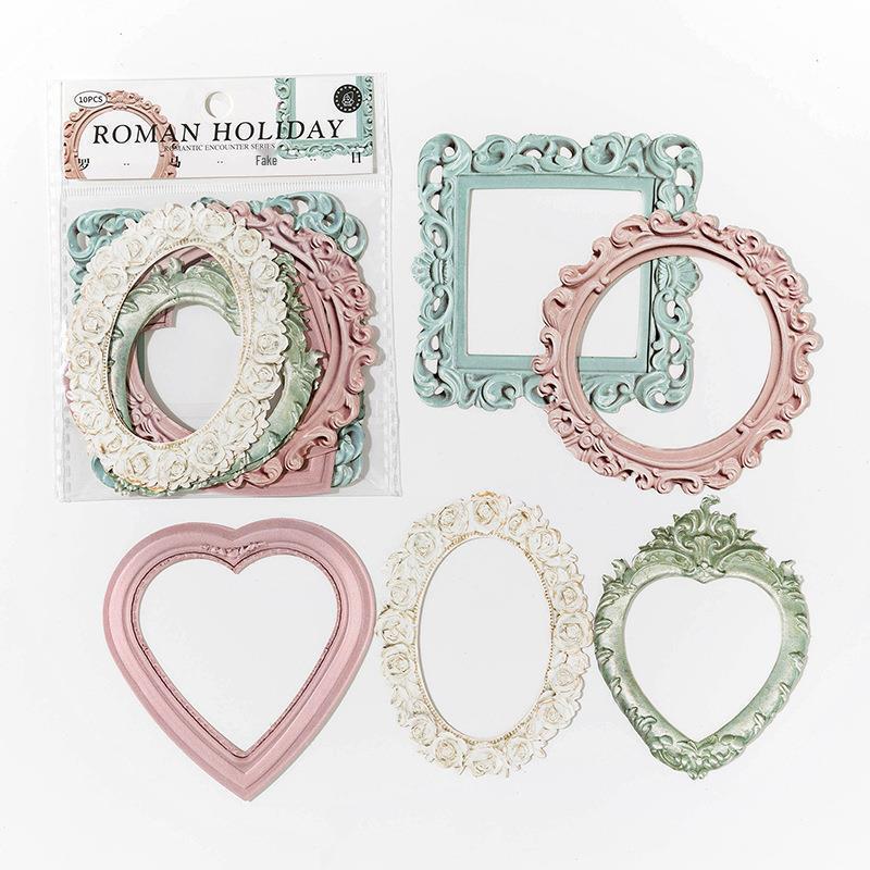Momo Special Hollow Relief Collage Card: Romantic Retro European & American Shooting Prop Border Decoration Sticker