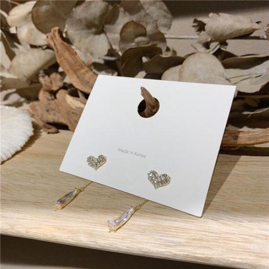 Earrings Stud Silver Dangle Fashion Gifts Gold Jewellery Heart Zircon
