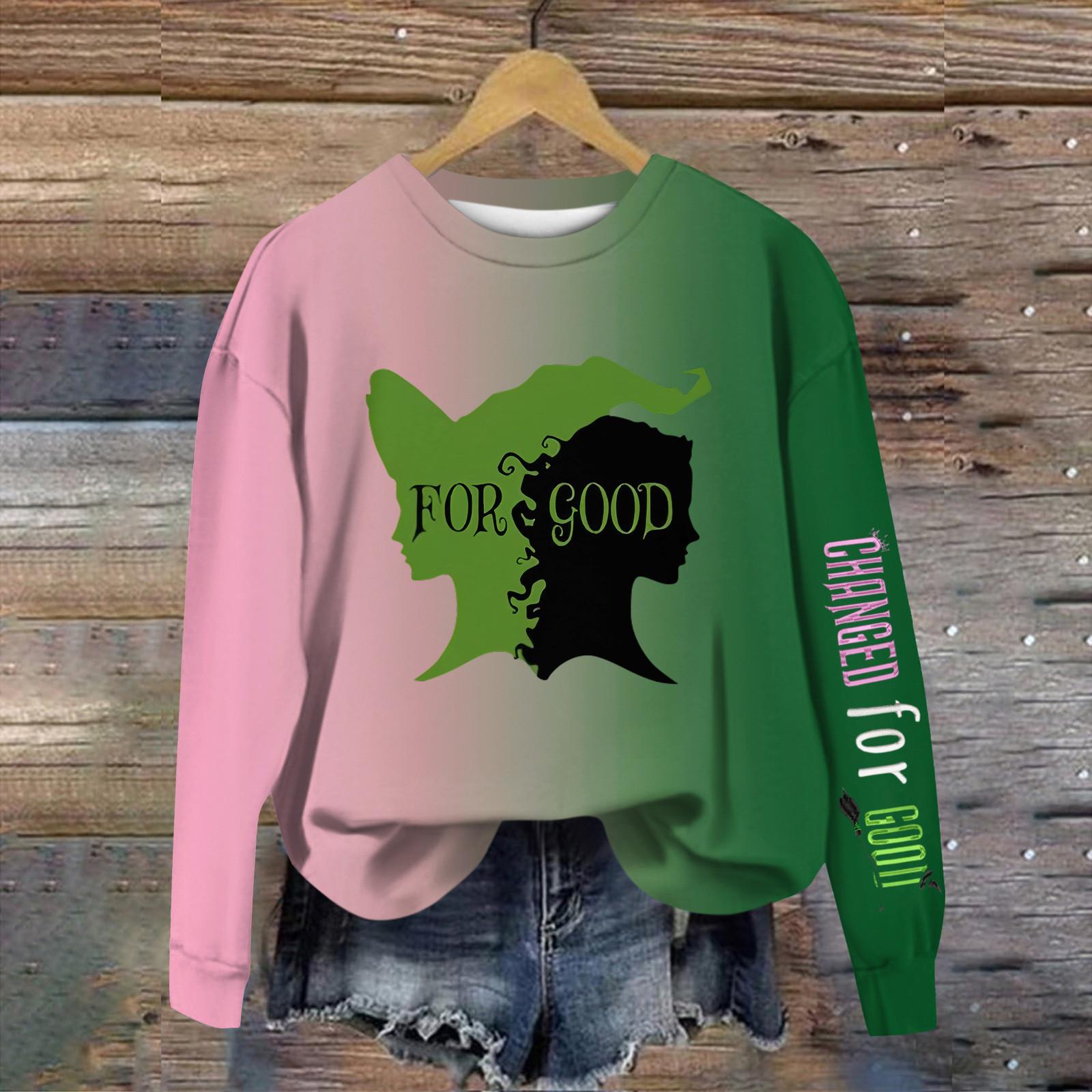 

Женские повседневные модные принты с длинным рукавом и круглым вырезом, пуловеры с капюшоном XL зелёный