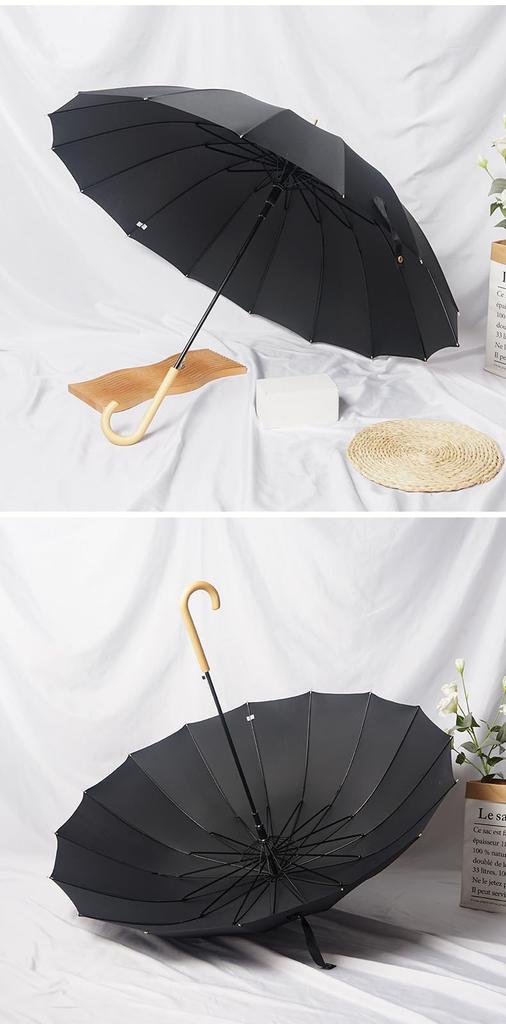 Lang perfekt für und und geeignet für Männer und Ideal für Regenzeiten und Langlebig, einfach, 16-Speichen-Schirm, springend, winddicht. Wasserabweisend,