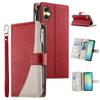 For Samsung Galaxy A07 4G Case Zipper Wallet Color Splicing Leather Flip Phone Cover with Straps