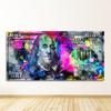 Wall Art Gold Modern Popular Colorful Hundred Money Canvas Painting Quadro Street Abstract Poster Picture Home Decor