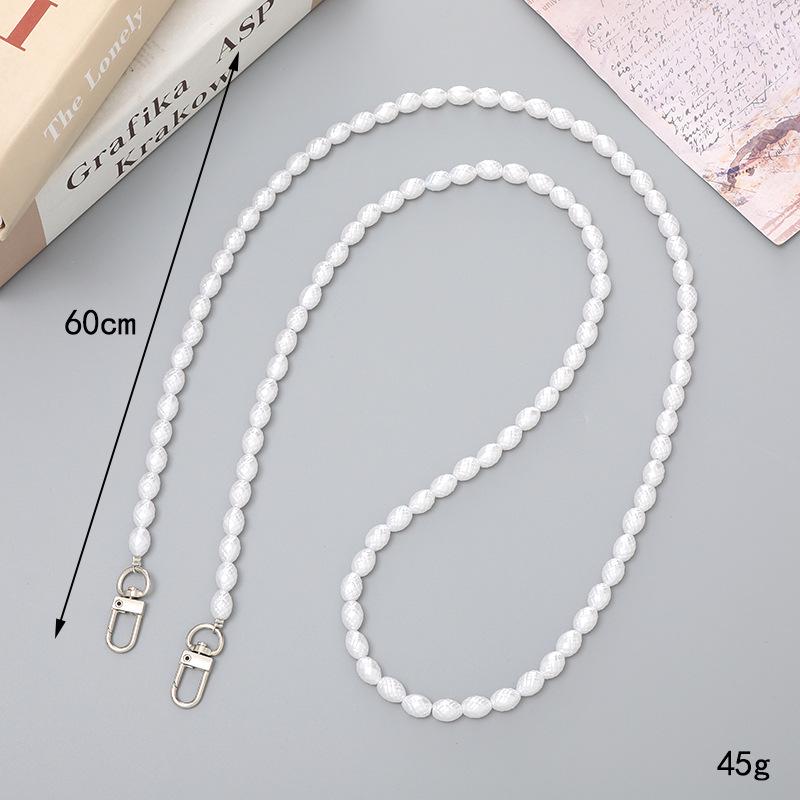 Handmade Pearl Crossbody Phone Case Lanyard with Beaded Charm