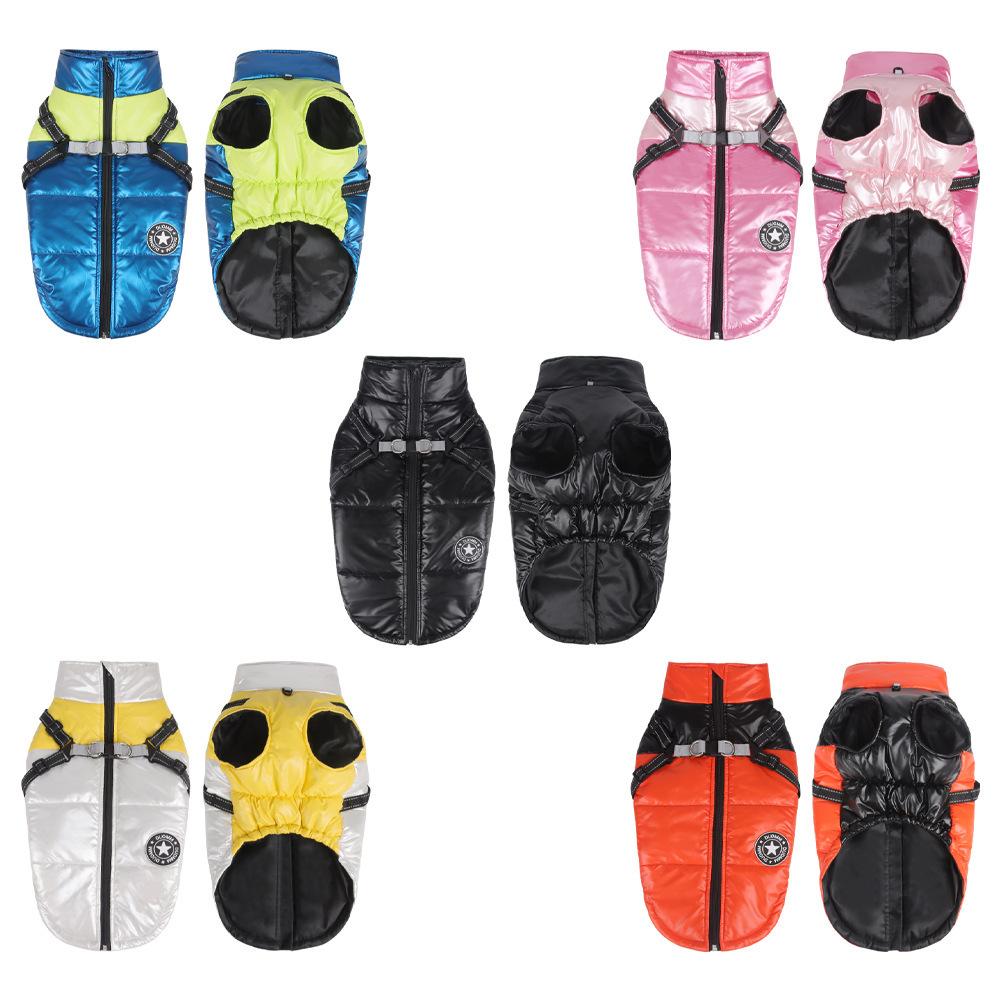 Pet Supplies Autumn and Winter Dog Clothes Waterproof Windproof Dog Cotton Coat Reflective Warm Comfortable Breathable Puppy Clothes