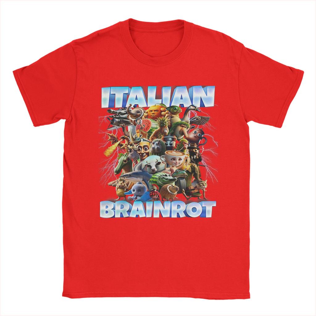 Italian Brainrot Characters Meme T Shirts Unisex 100 Cotton Novelty TShirts O Neck  Tees Short Sleeve Clothing Summer