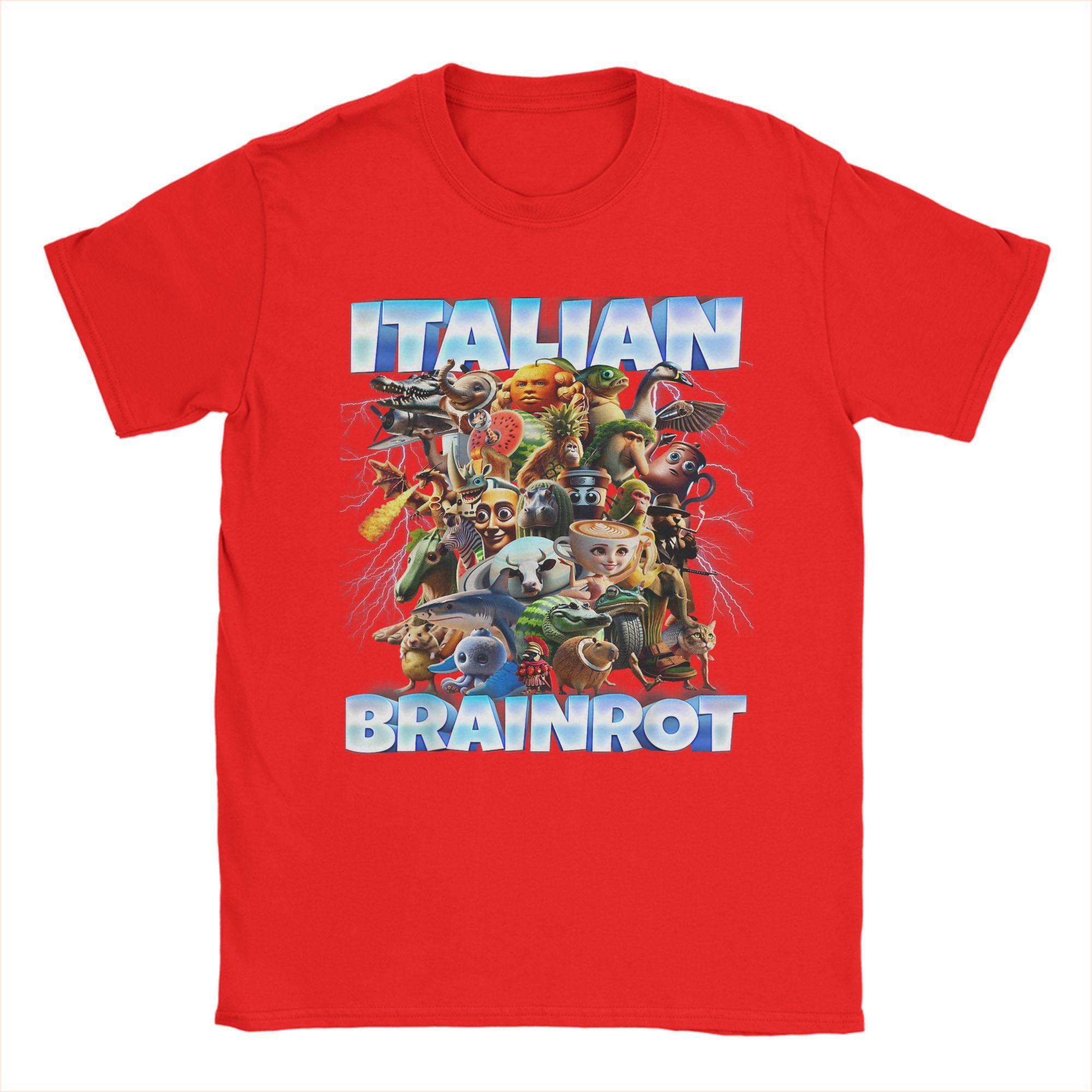 

Italian Brainrot Characters Meme T Shirts Unisex 100 Cotton Novelty TShirts O Neck Tees Short Sleeve Clothing Summer S