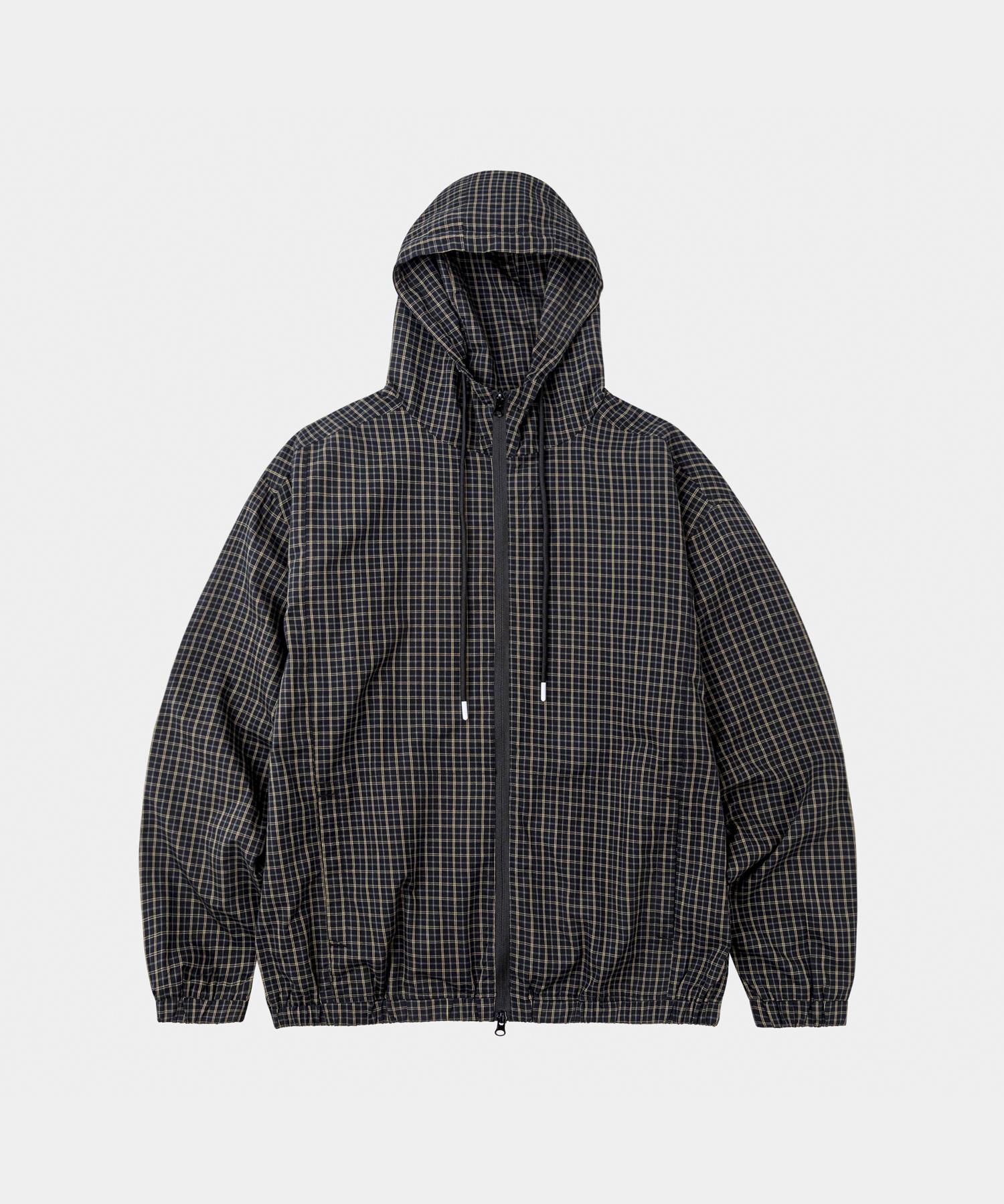 Lettercomo Multicolor Check Hooded Windbreaker Jacket