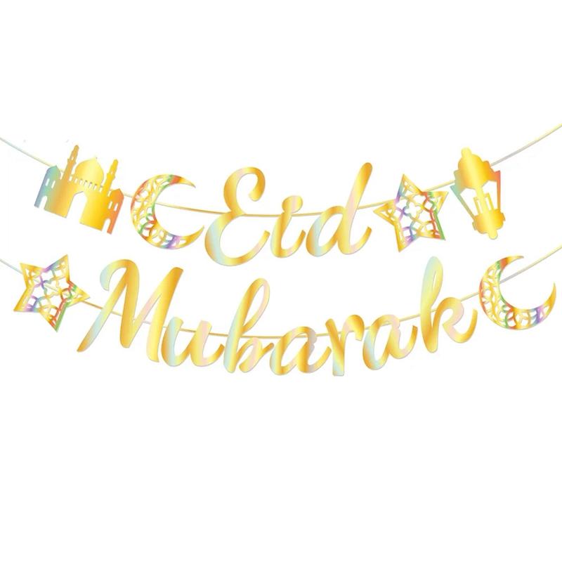 

Рамадан Карим Бумажная Гирлянда Золотая Ид Мубарак Луна Звезда Подвесные Украшения Исламская Мусульманская Декорация для Дома Вечеринка