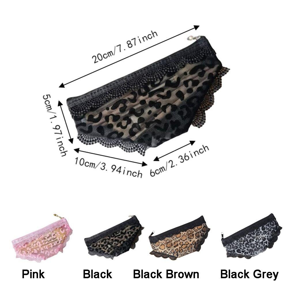 Unique Mesh Briefs Shape Cosmetic Bag Decorative with Zipper Makeup Storage Pouch Transparent Toiletry Bag Headphones