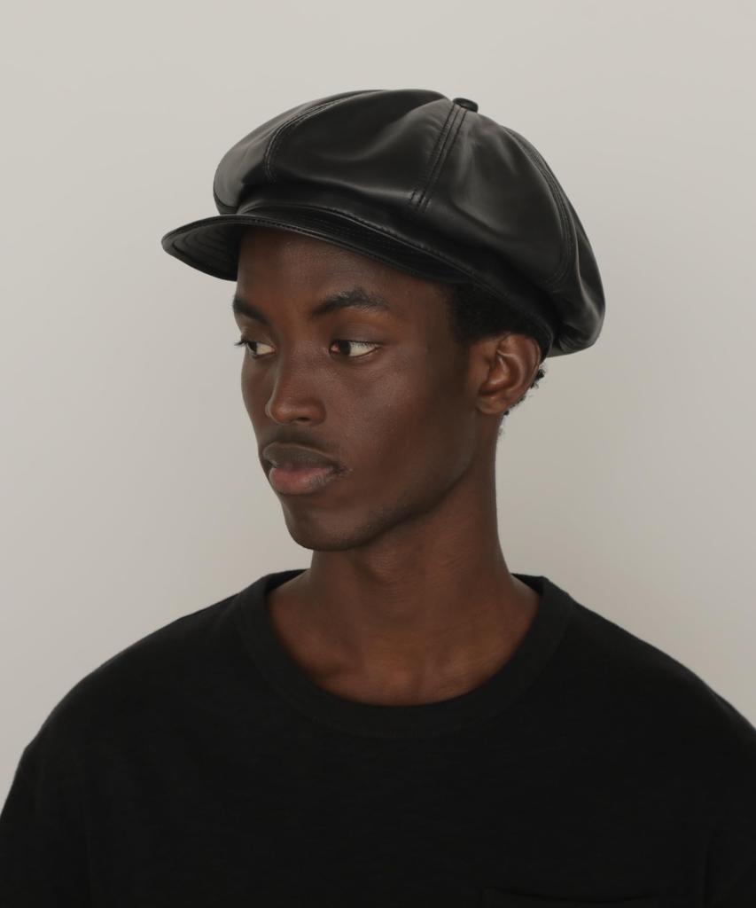 [Schott] KOŽENÁ KŠILTOVKA NEWSBOY, Kožená kšiltovka Newsboy, Pánská, M 010, Černá, 782-5974006