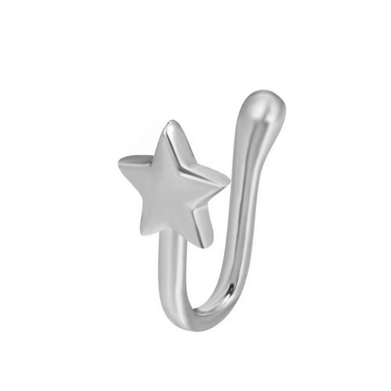 1Pc Non-Piercing Women And Girls Fake Nose Cuff Clip-On Nose Ring Nose Ring Cuffs