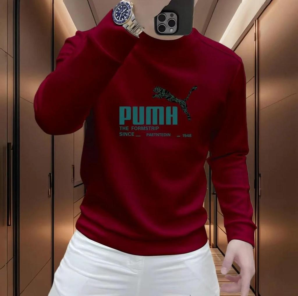 Trendy Herfst/Winter Hoodie voor Mannen met Print - Ronde Hals, Lange Mouwen, Casual Pullover