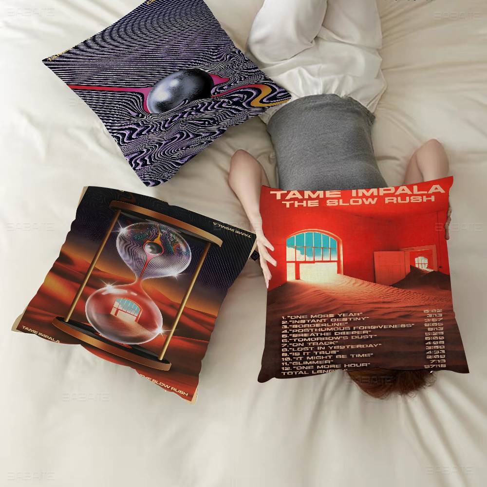 Neue Tame Impala Psychedelische Kissenhülle Kissenbezug Auto Wurfkissenbezug Für Sofa Auto Weihnachtsgeschenk 40x40cm 45x45cm