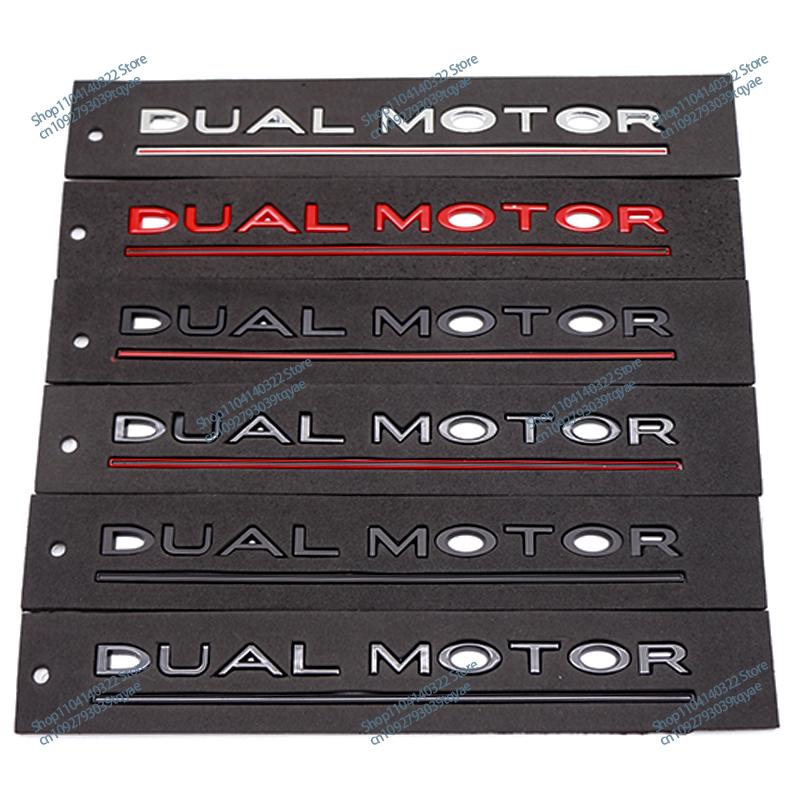 ABS SpaceX Dual Motor Sticker Fender Side Decal For Tesla Model Y S 3 X Letters Space Logo Rear Emblem Badge Trunk Accessories