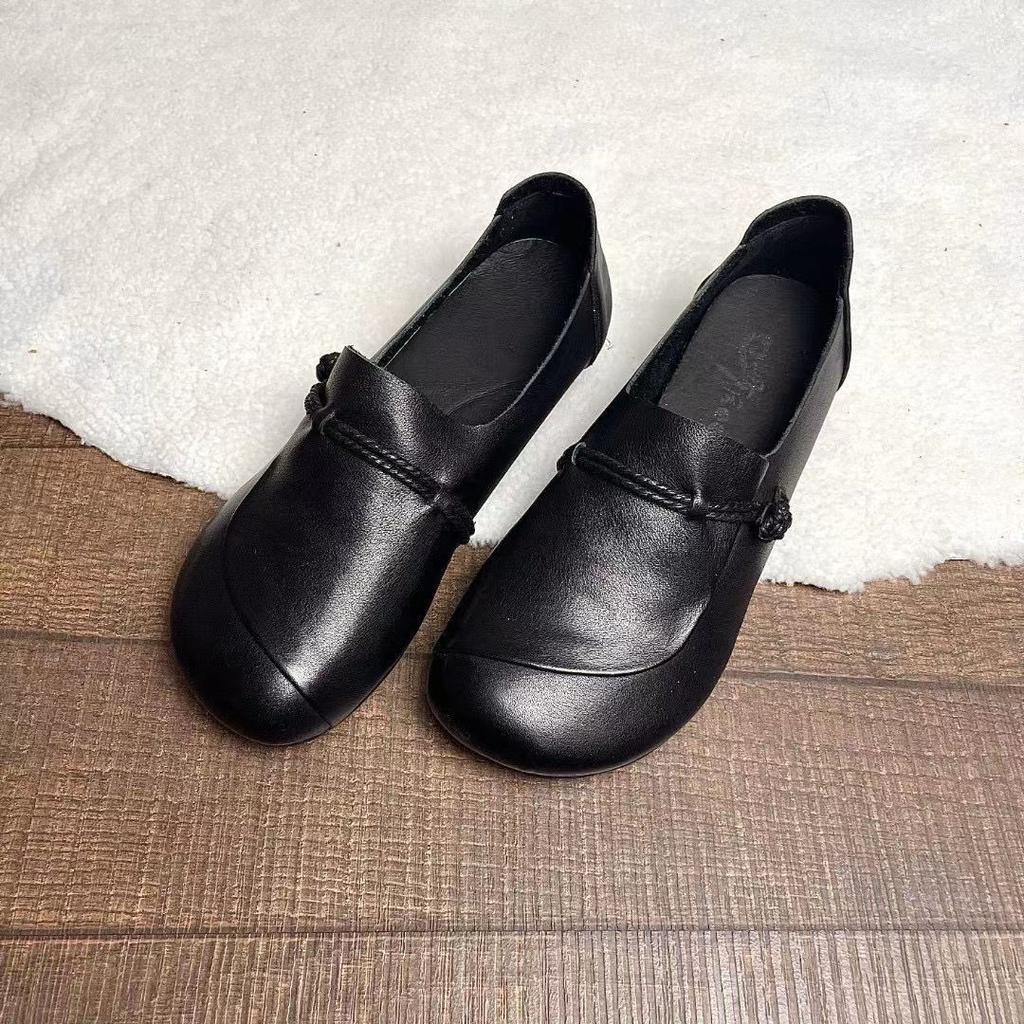 Retro single shoes women 2025 new middle-aged and elderly mothers fashionable versatile soft sole non-slip comfortable and not tired feet small l