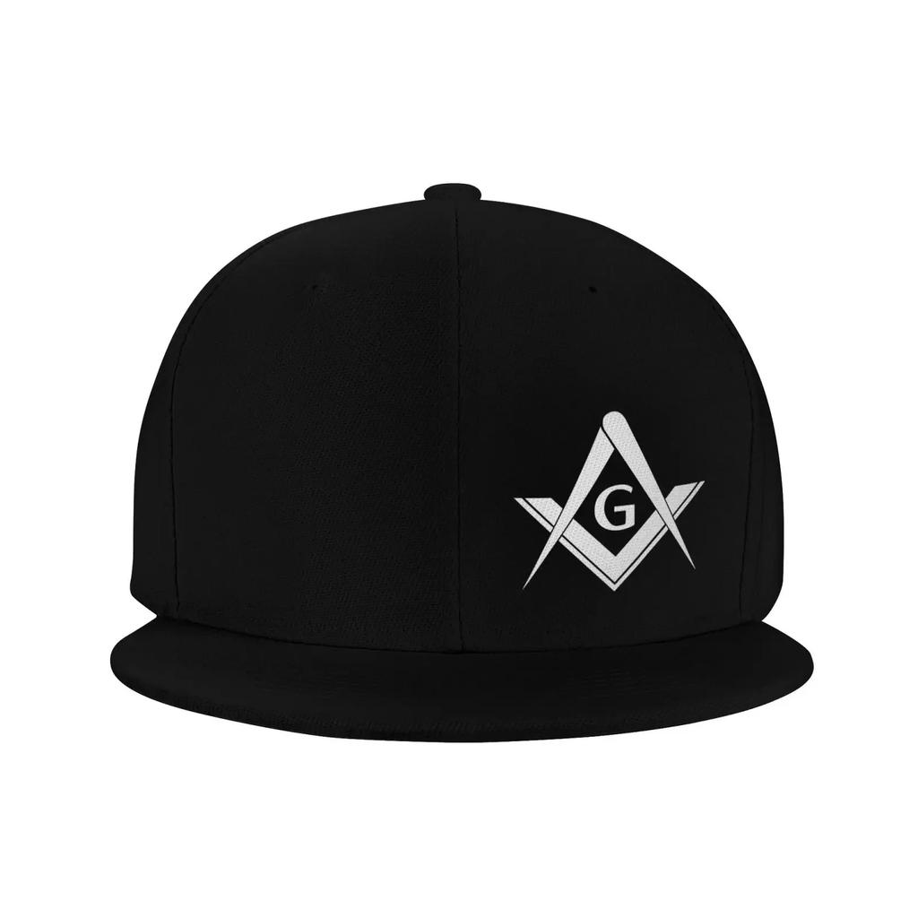 Verstellbare Baseballkappe Trucker-Kappe Unisex/Unisex/Damen - Freimaurer Logo Quadrat und Zirkel 1 Schwarz