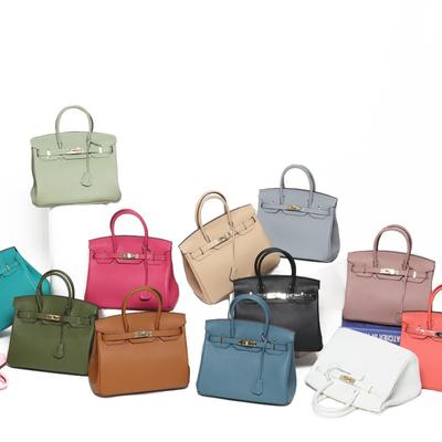 Klassische mode frauen top rindsleder weiß gold tasche leder handtasche schultertasche gold schnalle horizontale platz