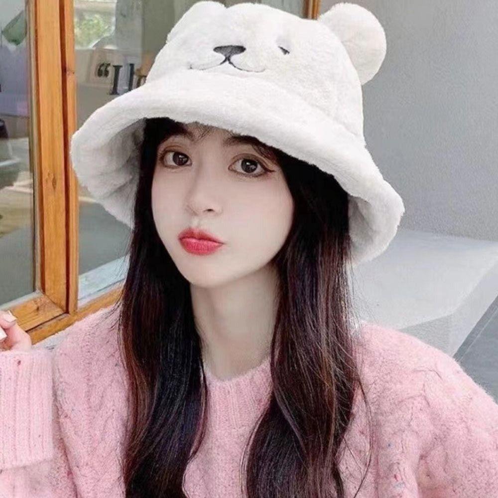 Thick Women's Fisherman Hat Warm Basin Hat Fashion Fur Bucket Hat Clothing Accessories