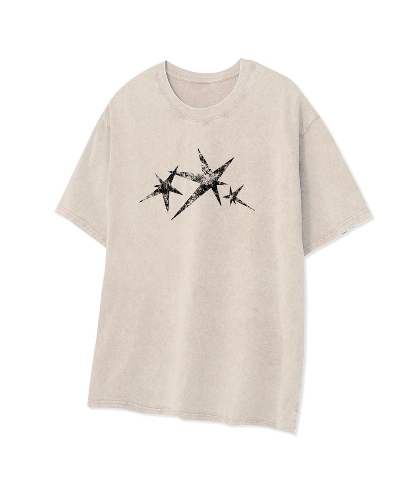 STANDARDERROR 87-Stan324 Triple Noise Star Crack Pigment Short Sleeve T-Shirt (4 Colors)