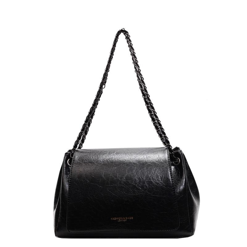 

Simple and large-capacity bag women s autumn and winter new shoulder underarm bag soft-sided leisure chain commuter stray bag чорний